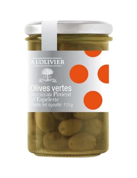 Olives Vertes farcies au piment d'espelette 115g