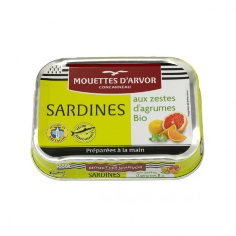 Sardines aux agrumes et à l'huile d'olive bio 115g