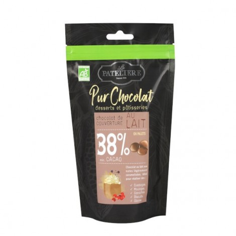 Pastilles melk chocolade 38% cacao BIO 200g