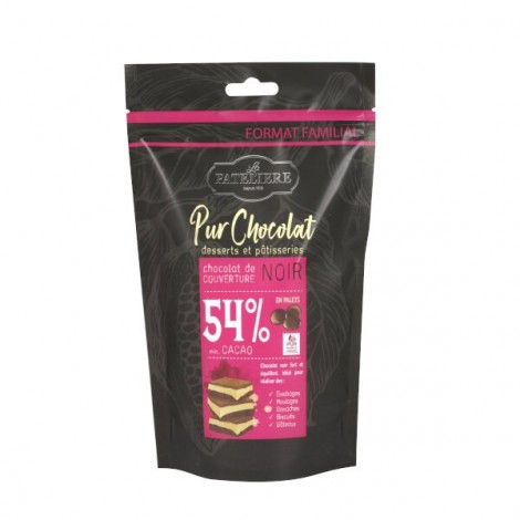 Pastilles zwarte chocolade 54% cacao 380g