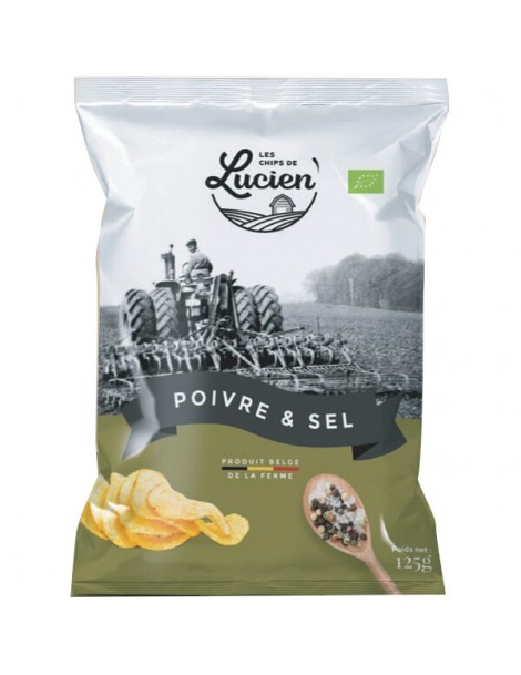 Belgische chips peper & zout 125g