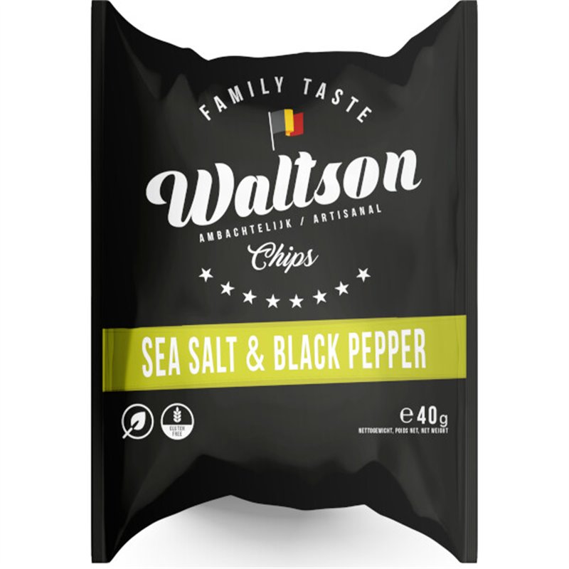 Zwarte peper & zeezout chips 40g