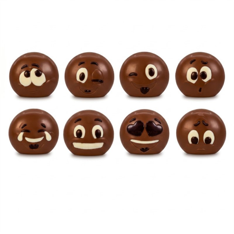 Grappige emoji's melkchocolade 9cm 90g