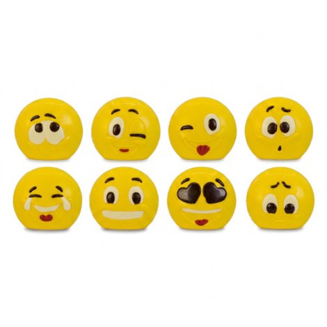 Grappige emoji's witte chocolade 9cm 90g