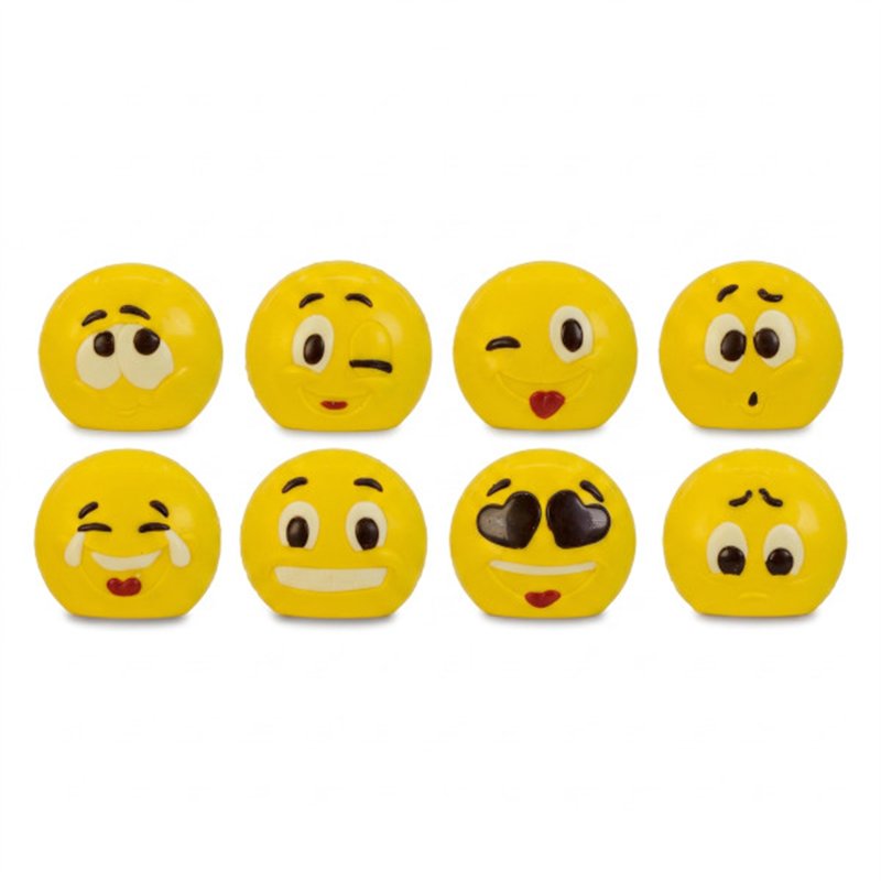 Grappige emoji's witte chocolade 9cm 90g