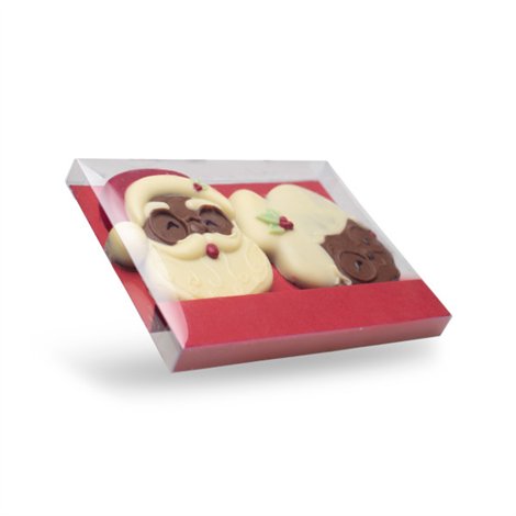Mr & Mevr Kerst handbeschilderde chocoladeduo 2x55g