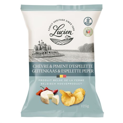 Belgische chips geitenkaas & Espelette peper 125g