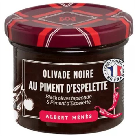 Zwarte Olivade met Espelette peper 100g
