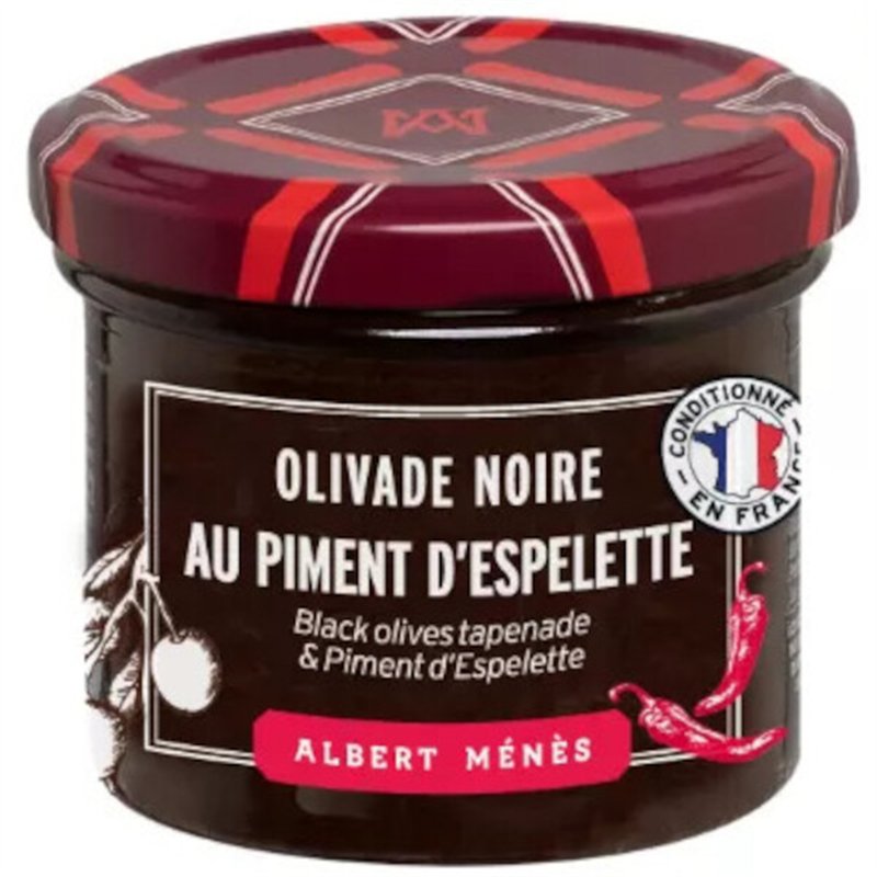 Zwarte Olivade met Espelette peper 100g