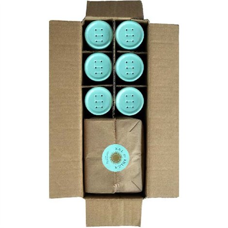 Keramische zout shakers (6st.) + 1.5kg Granito zout refill voor Horeca