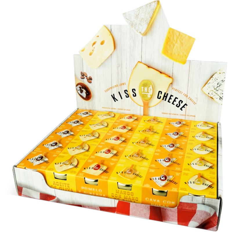 6 smaken display Kiss the Cheese 30x40g