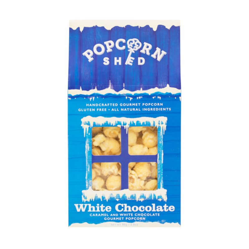 Popcorn huisje witte chocolade 80g