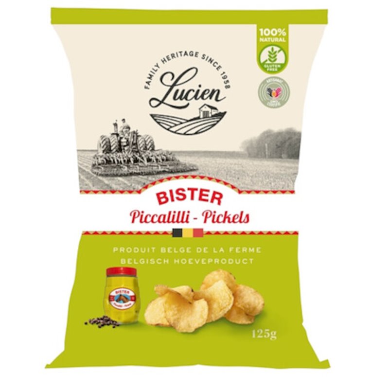 Belgische chips met "Bister" Pickles 125g
