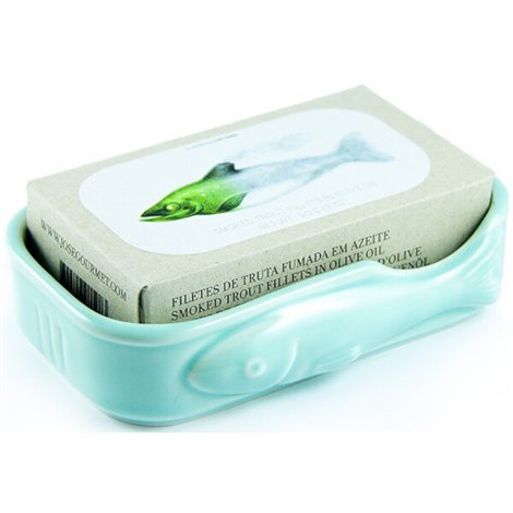 Boîte à sardines en céramique vert menthe
