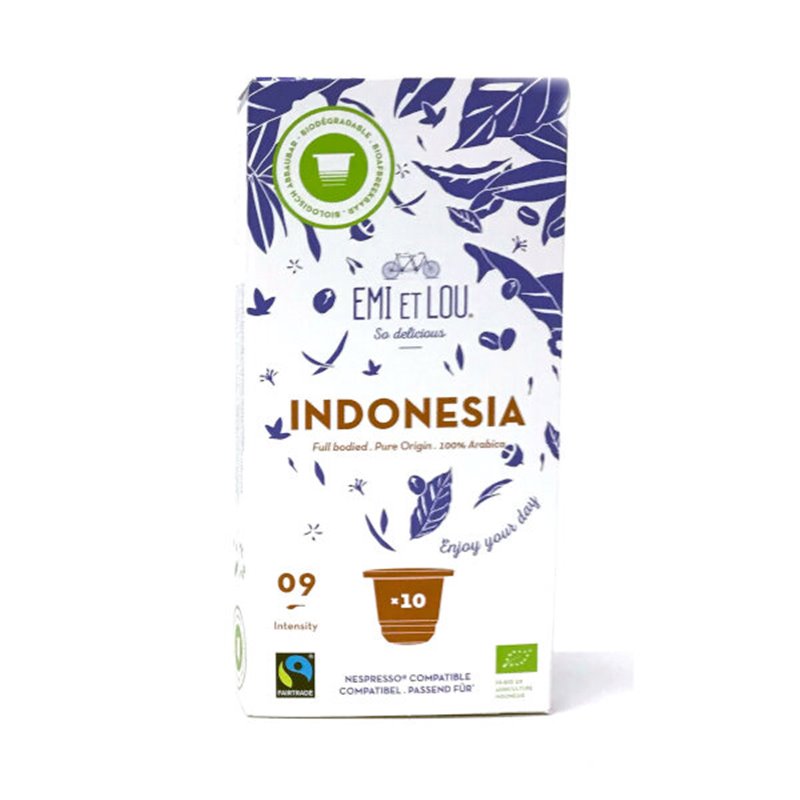 Indonesië Arabica Fairtrade koffie compost caps (10x) BIO