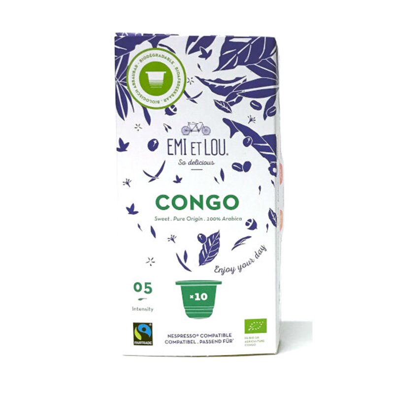 Congo Arabica Fairtrade koffie compost caps (10x) BIO