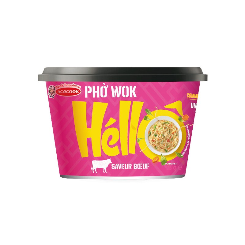 Nouilles instantanées Pho wok de boeuf cup 76g