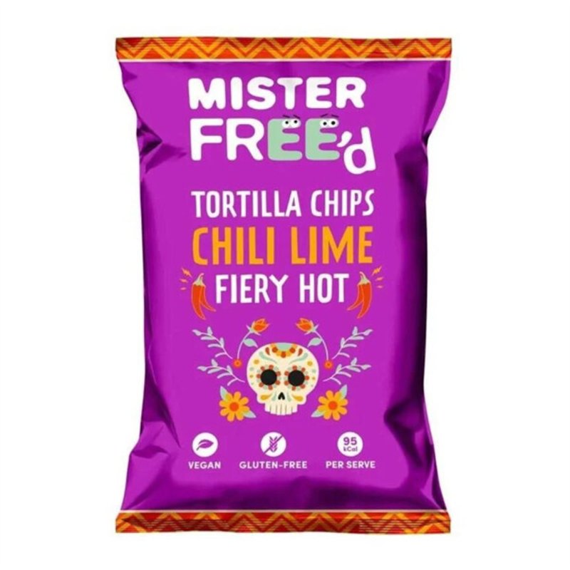 Tortillachips met chili en limoen (glutenvrij-veganistisch) 135 g